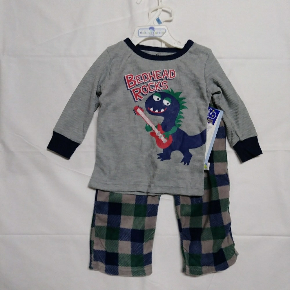 Pajamas - 24m - Duck Duck Goose - Grey/Dinosaur